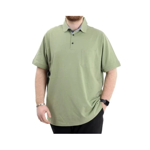 Battal Beden Erkek Tshirt Polo Yaka Cepli Klasik Pike 20552 �a�la Ye�ili