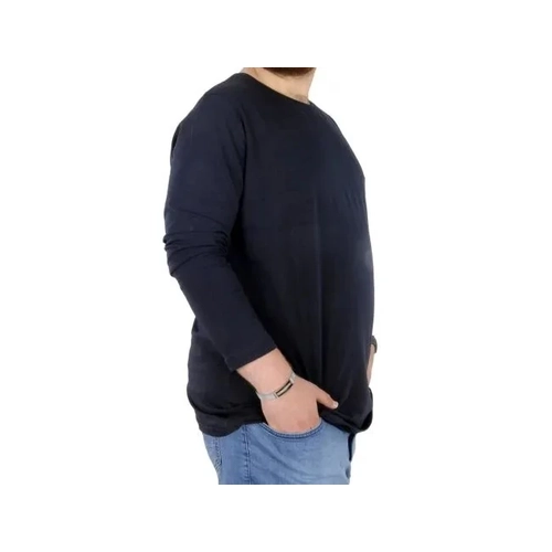 B�y�k Beden Erkek Tshirt Likral� Bisiklet Yaka 20102 Lacivert