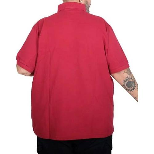 Battal Beden Erkek Tshirt Polo Yaka Nak��l� Klasik Pike 20553 Bordo