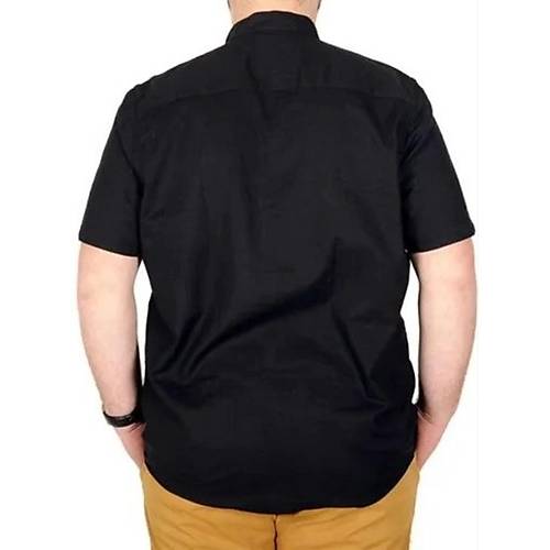 Buyuk Beden Erkek K�sa Kol Hakim Yaka 20387 Siyah