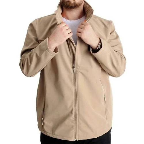 B�y�k Beden Erkek Mont Waterproof Softshell 21232 Bej