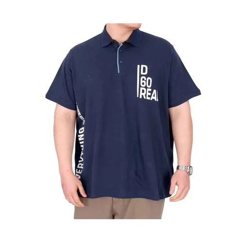 B�y�k Beden Erkek T-Shirt Polo Yaka REAL 25309 �ndigo