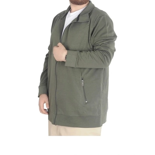 Buyuk Beden Erkek H�rka Fermuarl� Stell Dik Yaka 20571 Haki