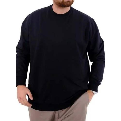 B�y�k Beden Erkek Sweat B�s Yaka U24174 Lacivert