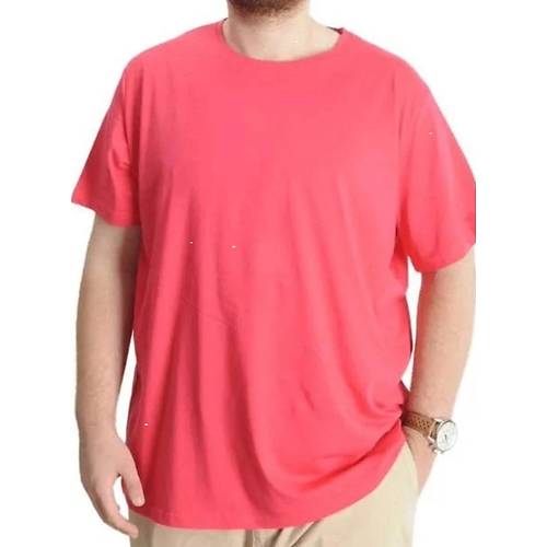 B�y�k Beden Erkek T-shirt Basic 20031 Mercan