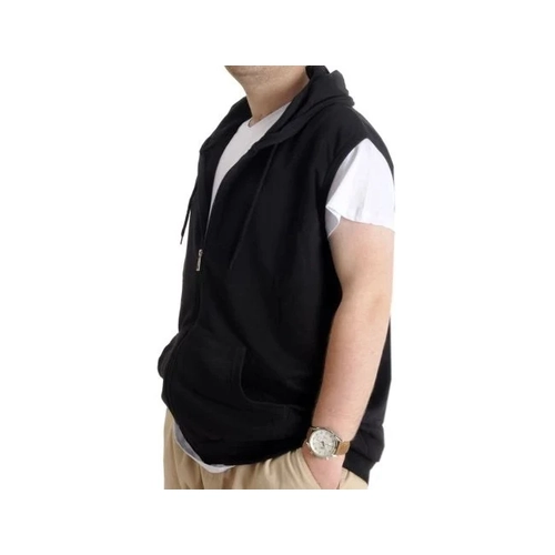 Erkek B�y�k Beden Yelek Kanguru Cep Fermuarl� 23620 Siyah