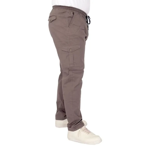 B�y�k Beden Pantolon Keten Kargo Jogger Milano 21912 Haki