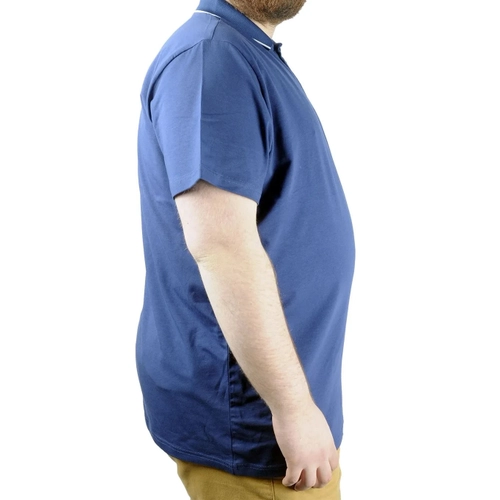 B�y�k Beden T Shirt Polo Likral� S�prem Nak�� 21554 Indigo