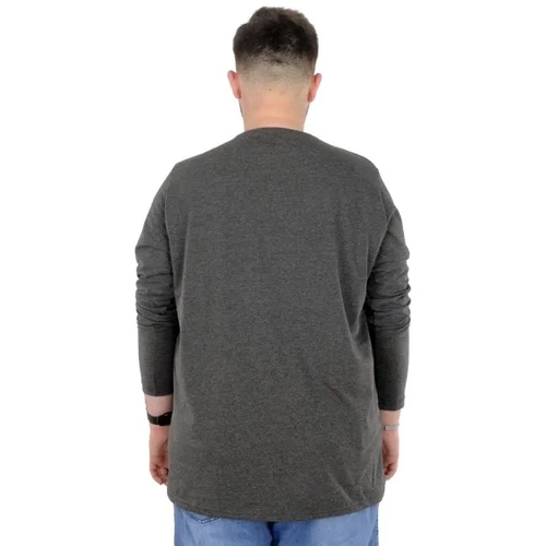 B�y�k Beden Erkek Tshirt Likral� Bisiklet Yaka 20102 Antramelanj