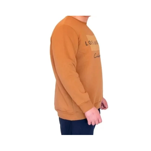B�y�k Beden Sweatshirt Bisiklet Yaka 3 �plik 24561 Camel