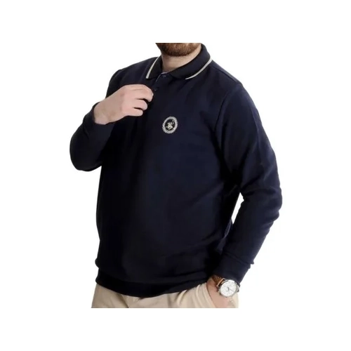B�y�k Beden Erkek Sweat Polo Selanik Horse 23440 Lacivert