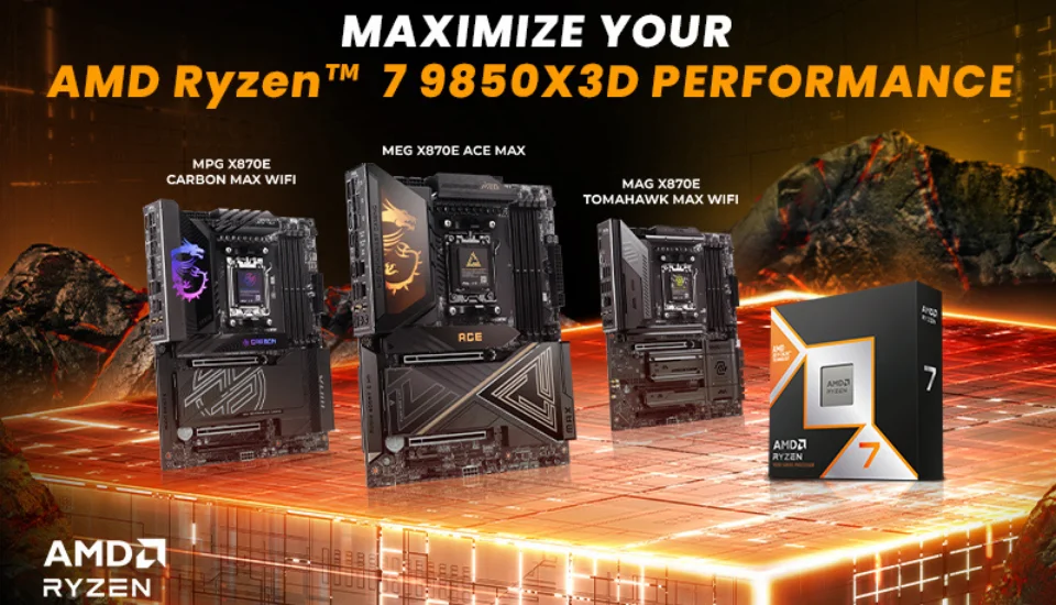 AMD Ryzen 7 9850X3D ��lemcinizin Performans�n� En �st D�zeye ��kar�n MSI Anakart Detayl� �ncelemesi