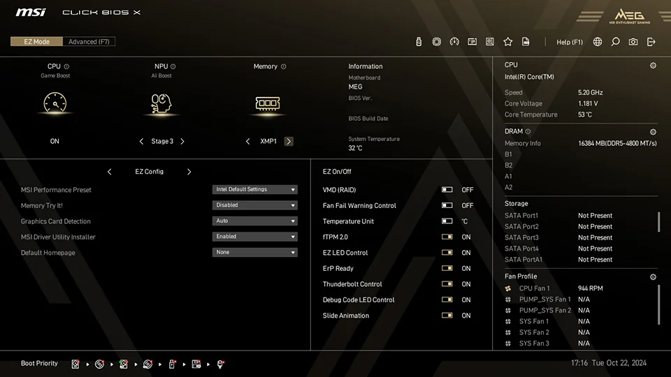MSI Quick Bios X