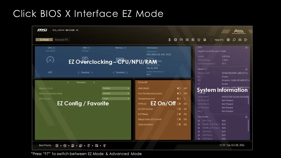 Click BIOS X Interface EZ Mode