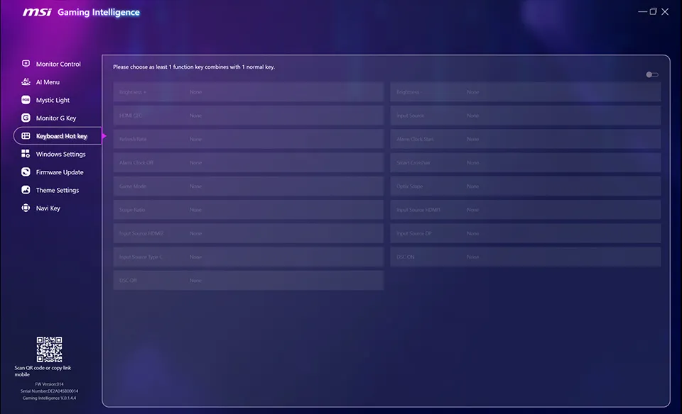 Hot Key Settings