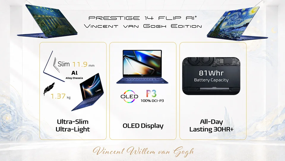 MSI Prestige 14 Flip AI+ laptop özellikleri