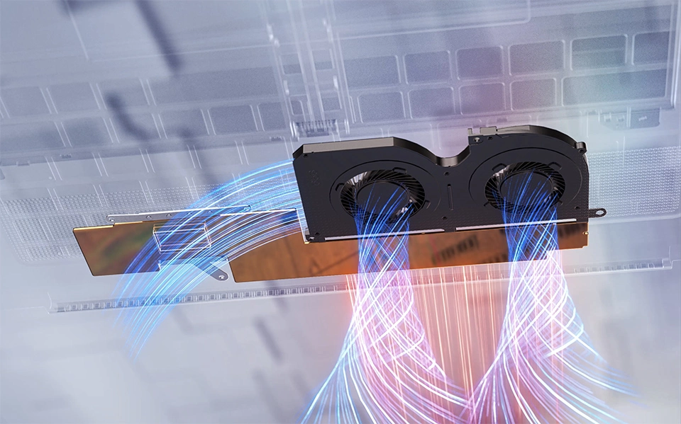 The new Vapor Chamber cooling system works with MSI�s Intra Flow design to improve heat dissipation and airflow efficiency while maintaining quieter operation in an ultra-thin chassis.