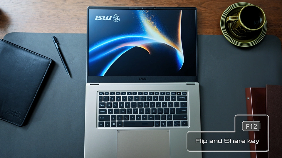 The exclusive F12 Flip & Share key rotates the screen instantly for easier collaboration.