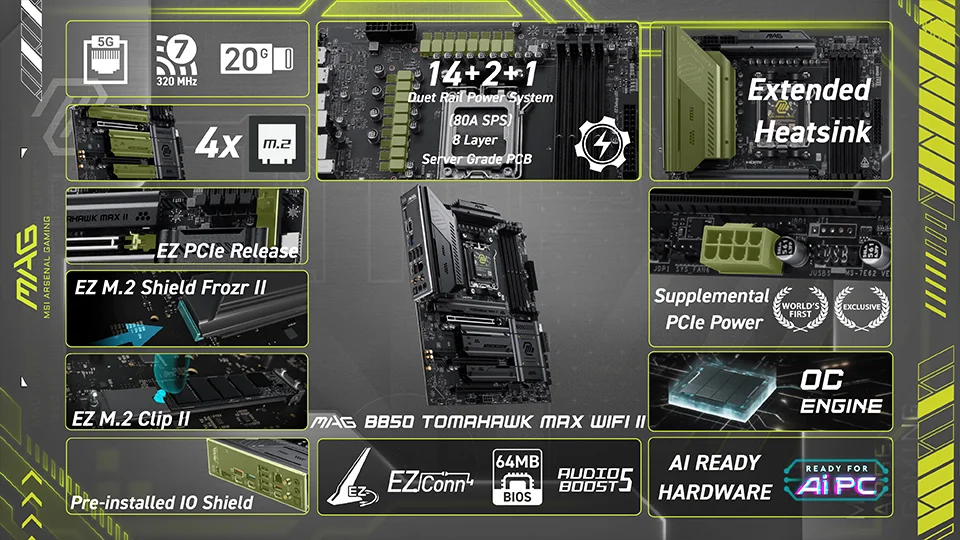 MAG B850 TOMAHAWK MAX WIFI II