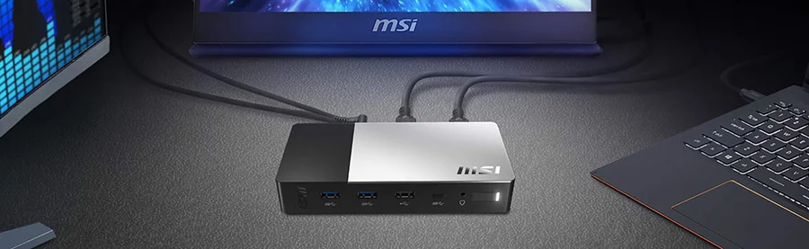 MSI USB-C Docking Station Gen 2 �ok Ama�l� - ��k - �retken. Zorlu i� ortamlar�na g��