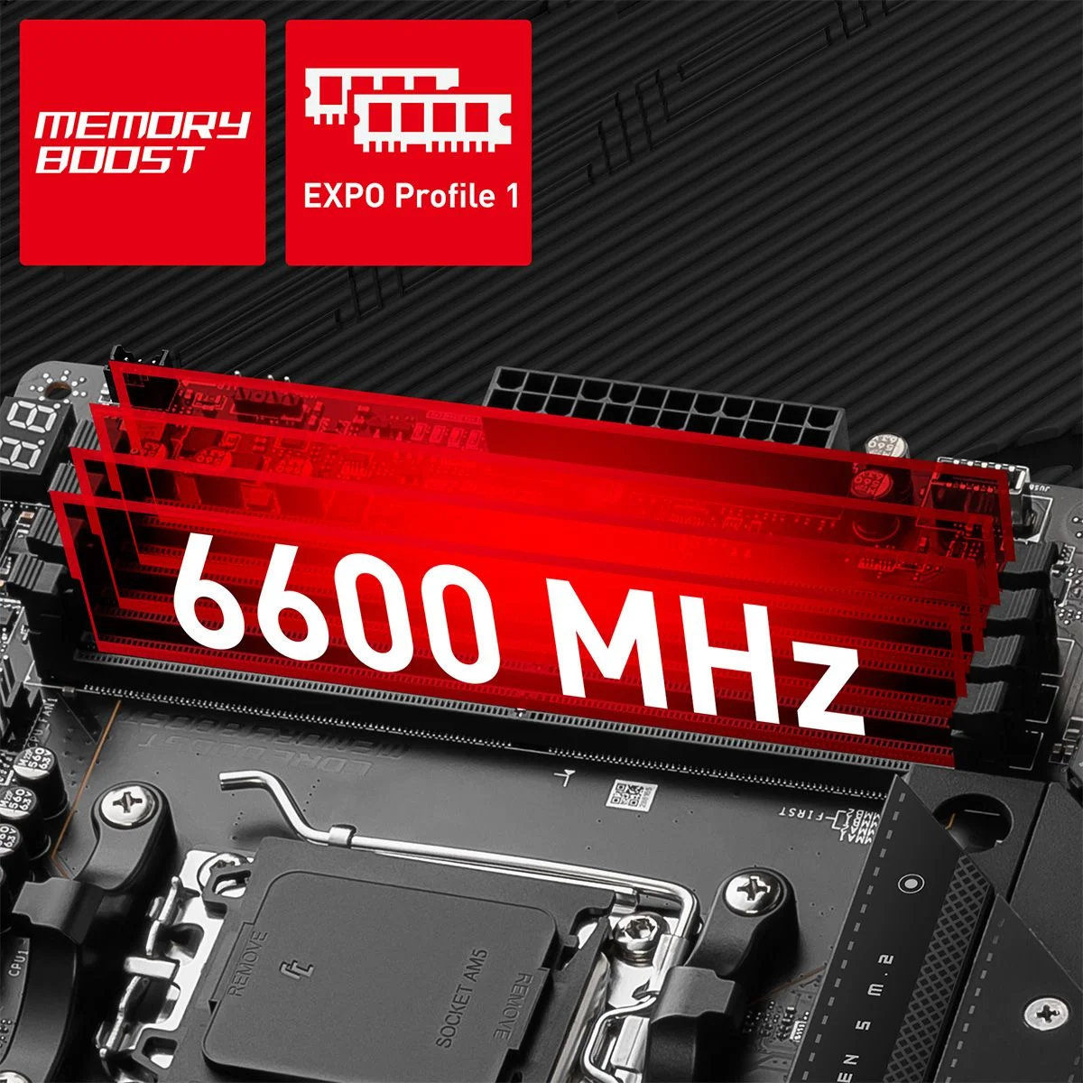 PRO X670-P WIFI 4 adet DDR5 Dual Channel (6600 MHz OC) Memory Boost: Tamamen izole edilen DDR de
