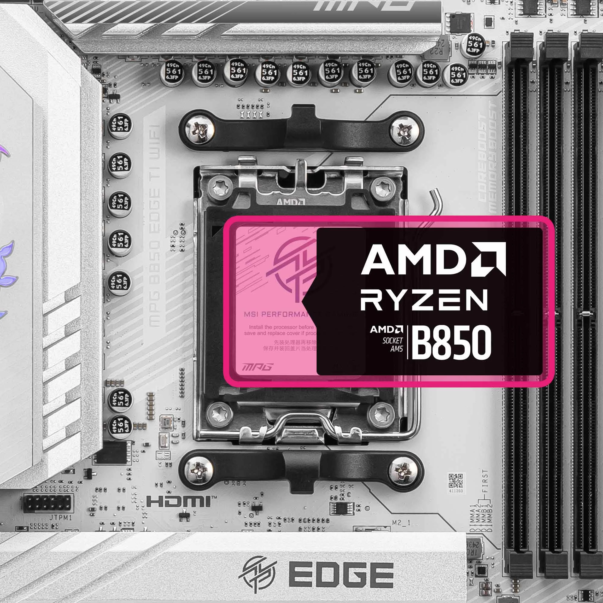 Document AMD Ryzen 9000 / 8000 / 7000 Serisi ��lemcileri Destekler MPG B850 EDGE TI WIFI