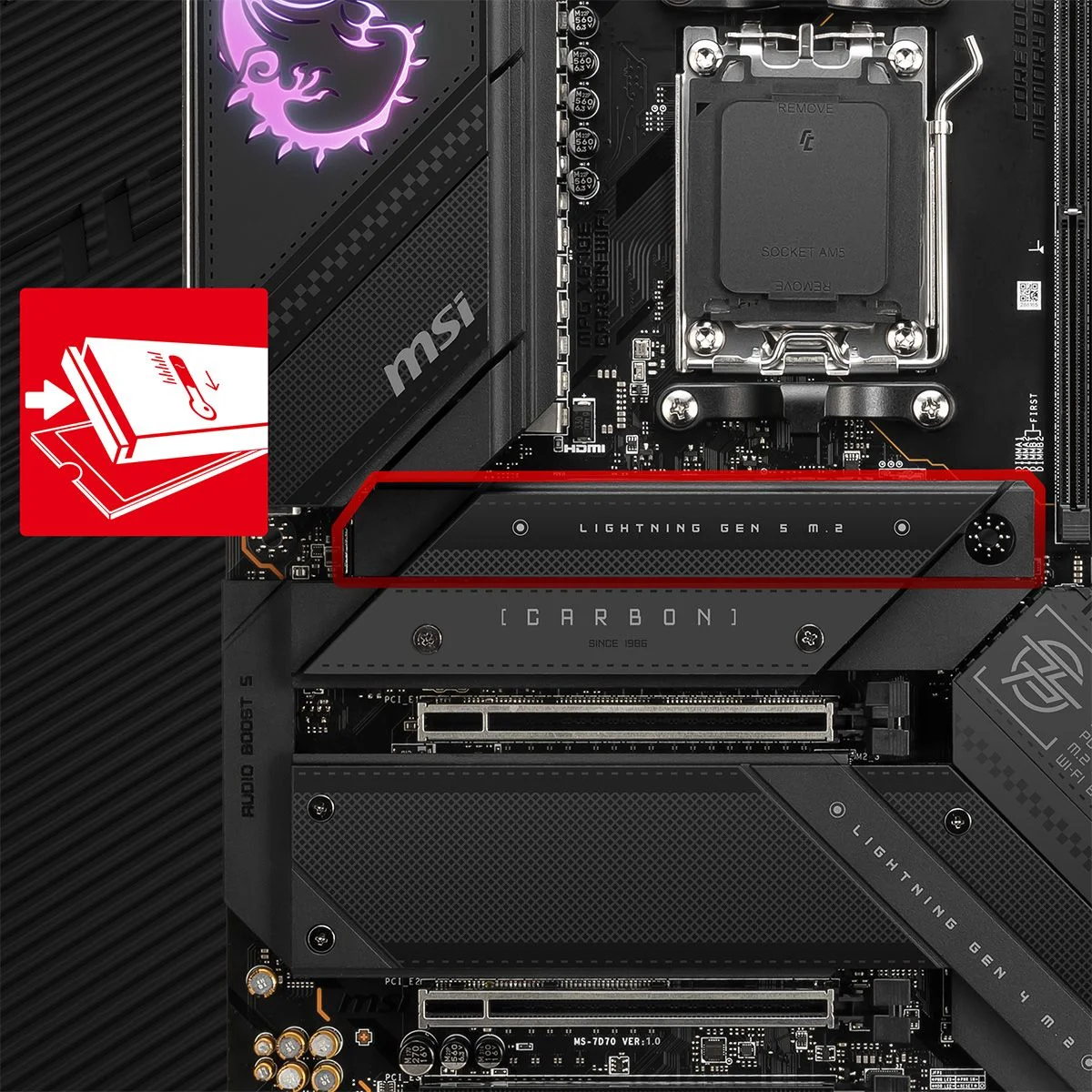 MPG X670E CARBON WIFI DIY dostu tasar�m MSI X670 anakartlar alet gerektirmeyen montaj �zelli�ine sahip