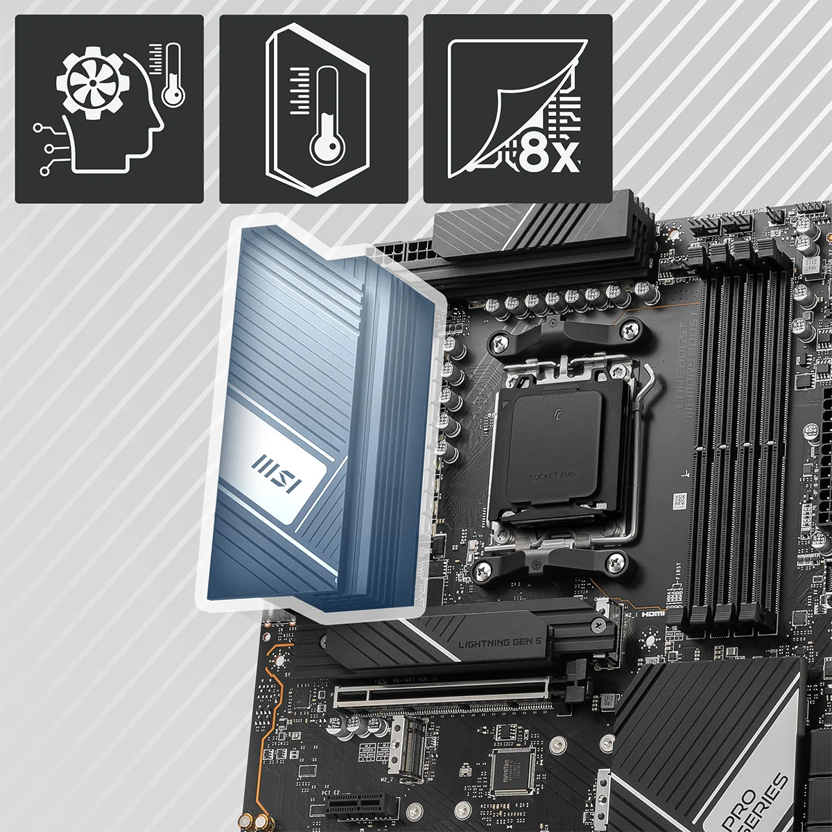 PRO X670-P WIFI ENTEGRE SO�UTMA �ZELL�KLER� VRM So�utma: Geni�letilimi� Heatsink tasar�m� ve 7W/