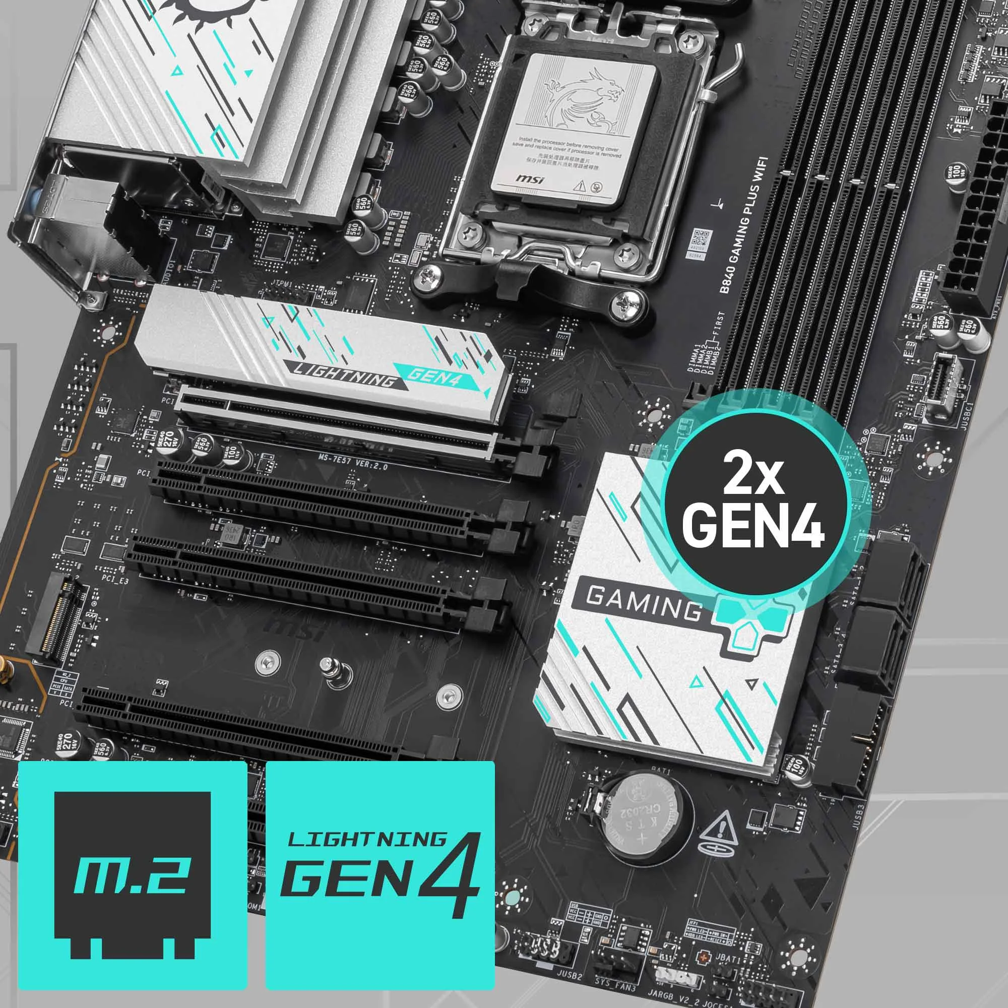 Document Gen4 M.2 Connector B840 GAMING PLUS WIFI anakart MSI'�n en yeni M.2 slotlar� ile
