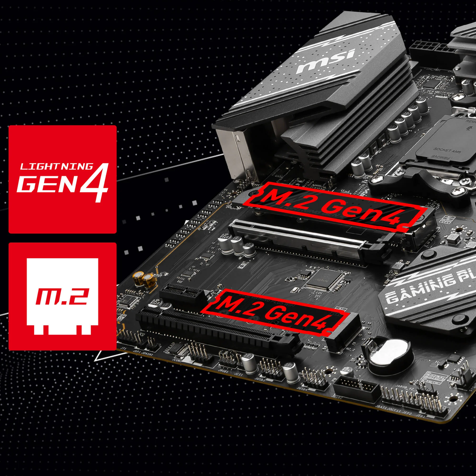 Document Gen4 M.2 Konnekt�rleri PRO B760 GAMING OLUS WIFI anakart MSI'�n Gen4 M.2 slotlar