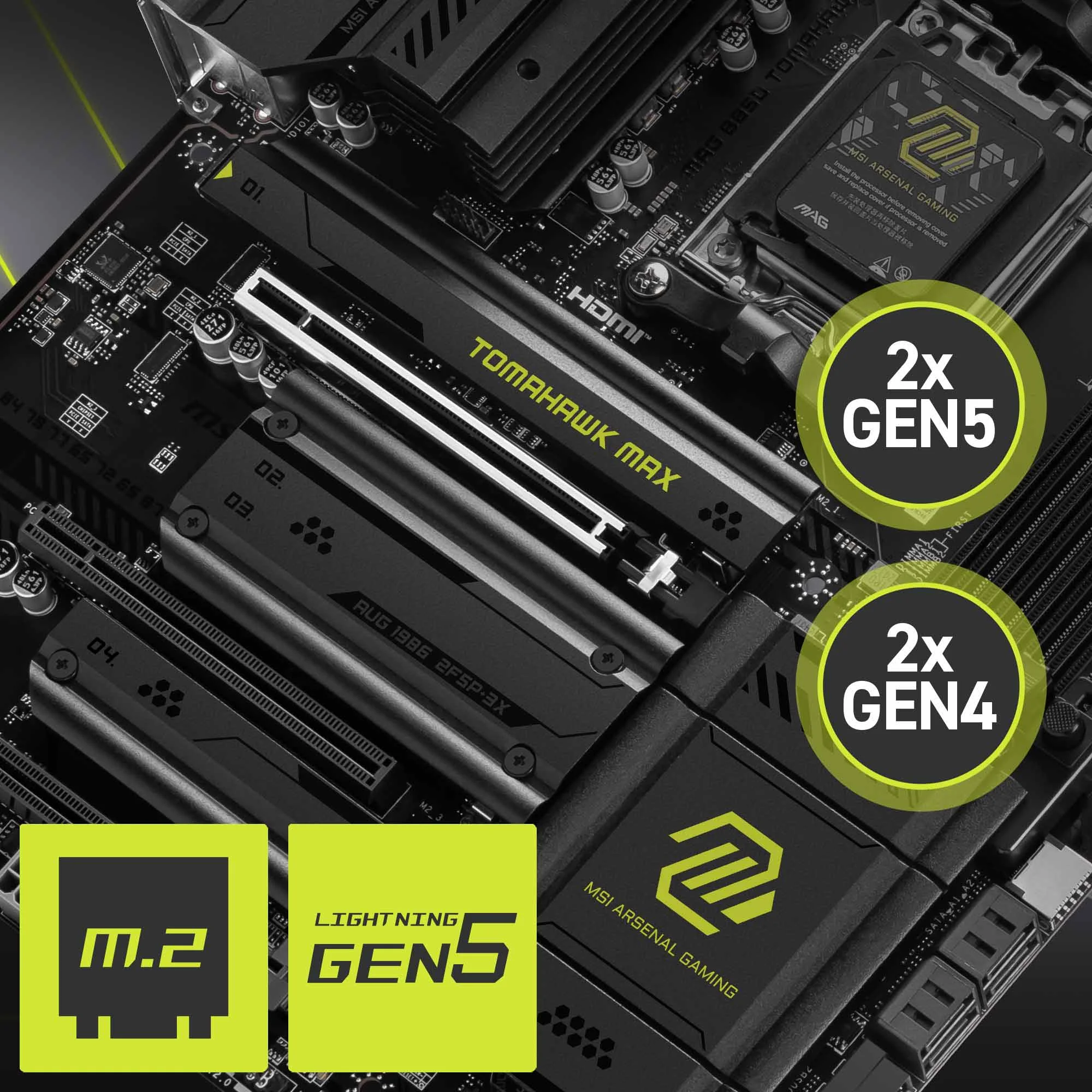 Document Gen5 M.2 Connector MAG B850 TOMAHAWK MAX WIFI anakart MSI'�n en yeni M.2 slotlar