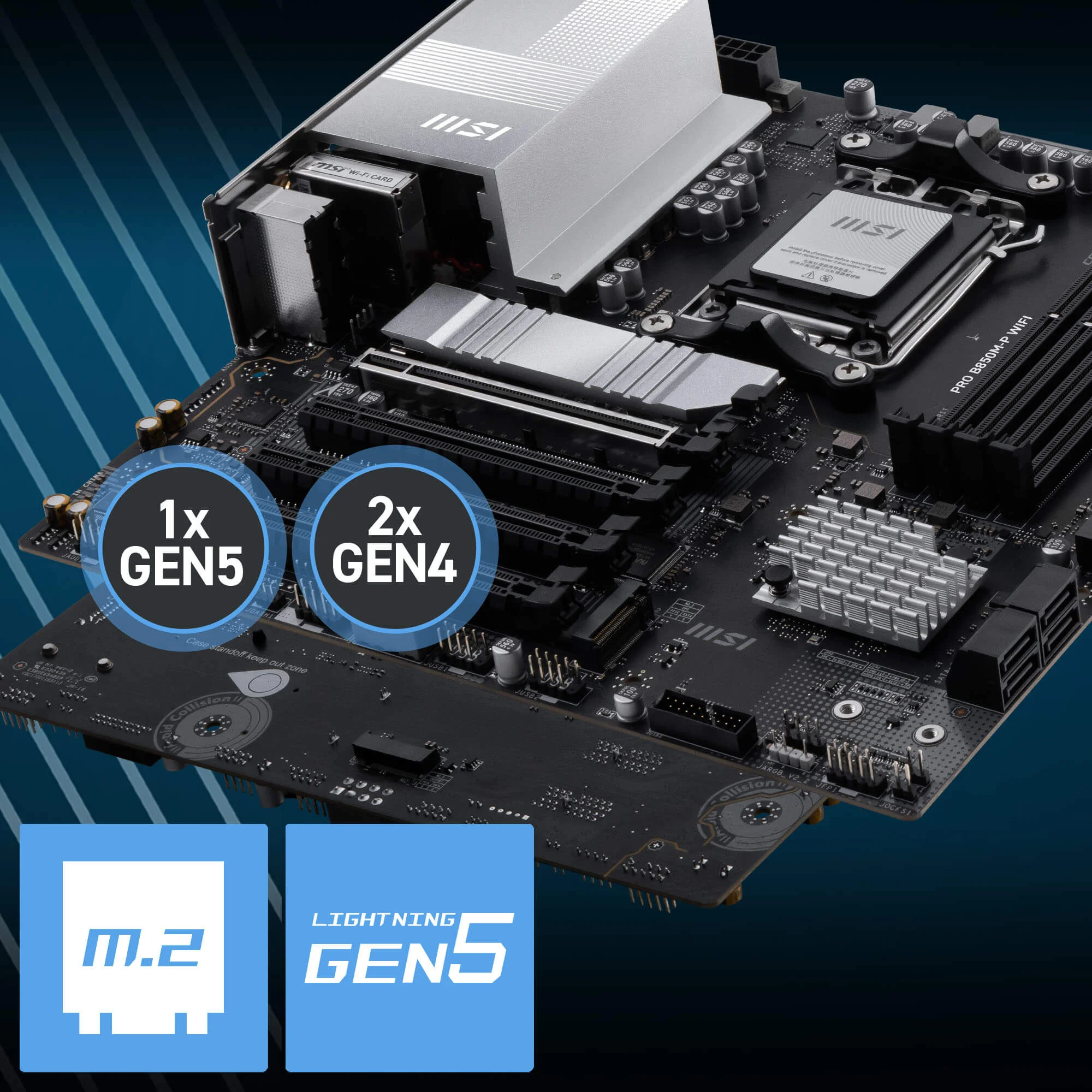 Document Gen5 M.2 Konnekt�r PRO B850M-P WIFI anakart, MSI'�n M.2 slotlar� ile gelir: 1 x