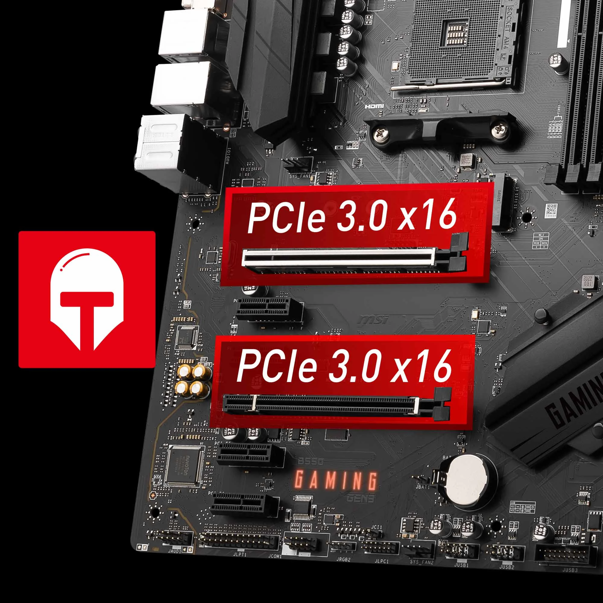 B550 GAMING GEN3 G��LEND�R�LEN PCIE 3.0 X 16 MSI PCI Express Steel Armor slotlar�, a��r ekran kar