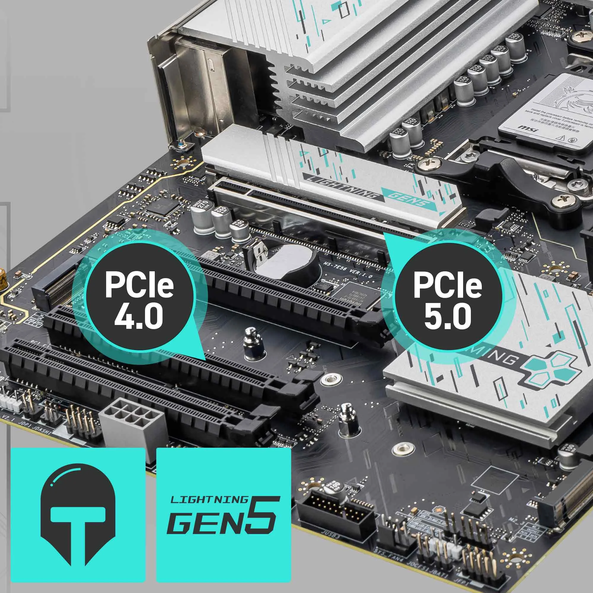 Document G��lendirilmi� PCIe 5.0 x16 Slot MSI PCI Express Steel Armor yuvalar�, a��r graf