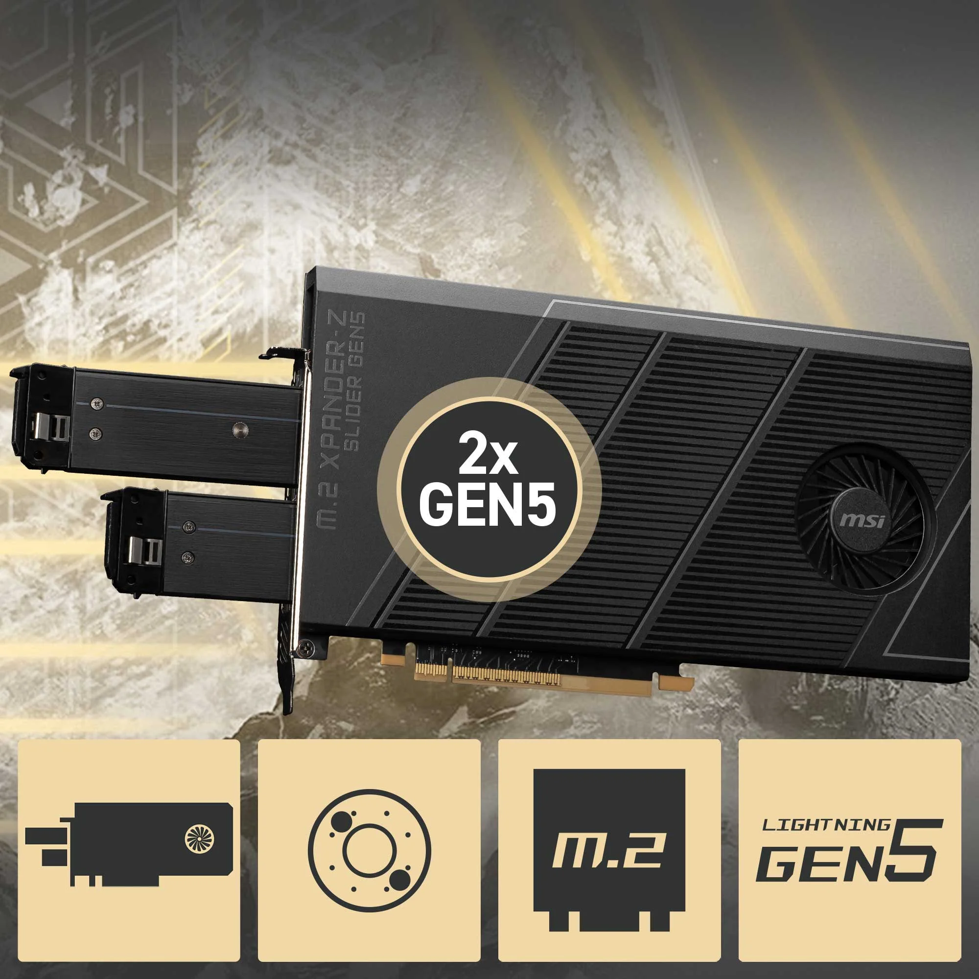 Document M.2 XPANDER-Z SLIDER GEN5 The MEG X870E GODLIKE anakart, yepyeni M.2 XPANDER-Z S