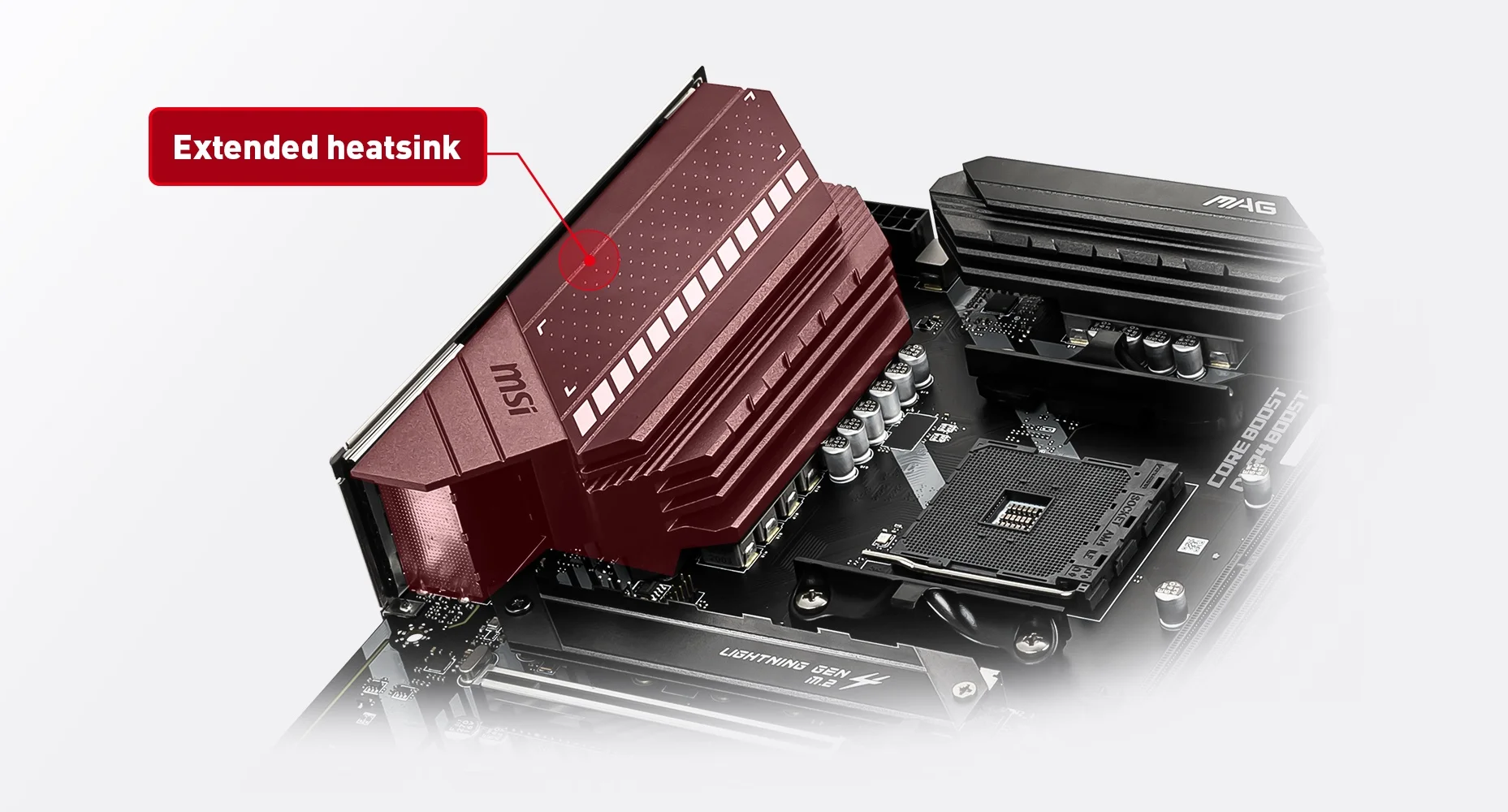 MAG B550 TOMAHAWK MSI MAG B550 TOMAHAWK THERMAL SOLUTION FOR MORE CORES AND HIGHER PERFORMANCE
