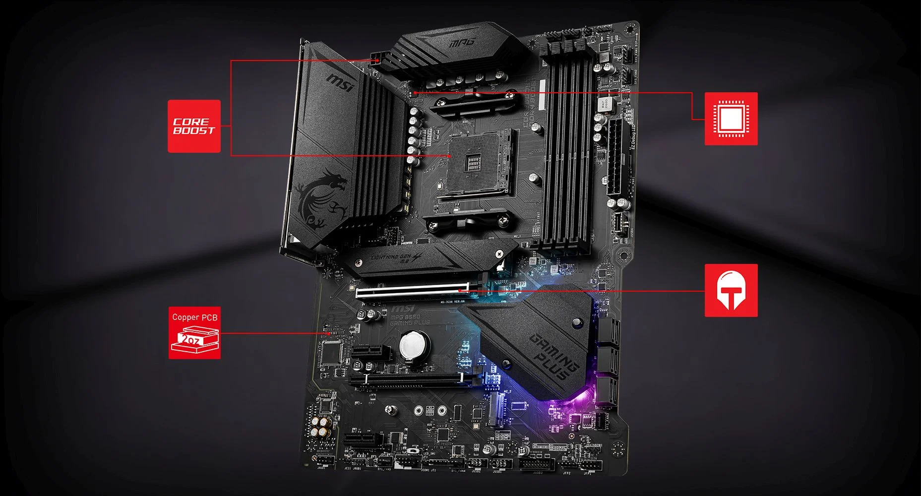 MPG B550 GAMING PLUS MSI MPG B550 GAMING PLUS CORNERSTONE overview