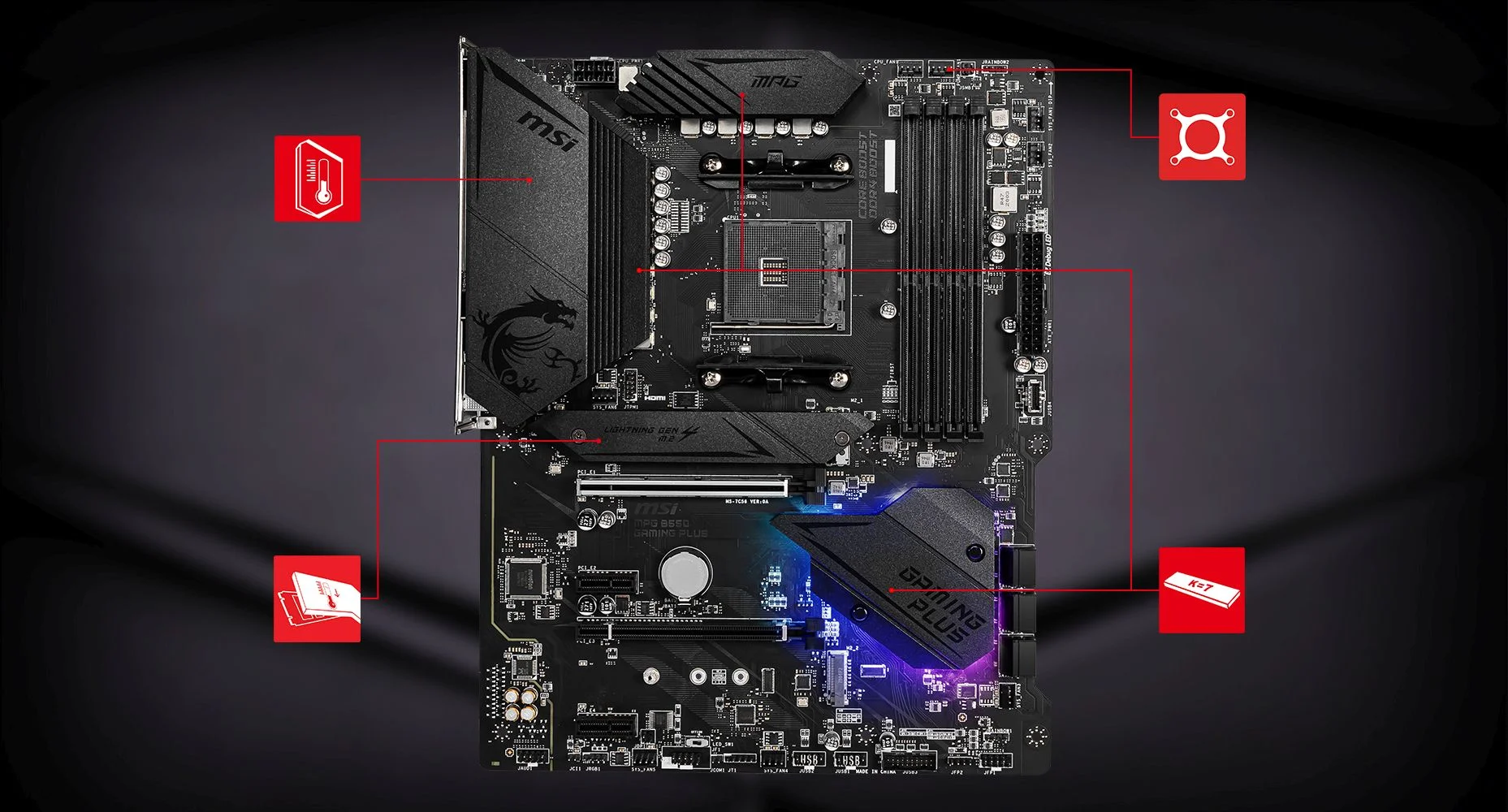 MPG B550 GAMING PLUS MSI MPG B550 GAMING PLUS THERMAL overview