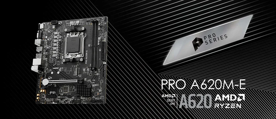 MSI PRO A620M-E, DDR5 bellek s�r�m�ne sahip onlarca esnek ara�la tasarlanm��t�r.