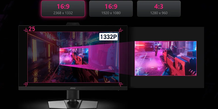 mpg 272qrf x36 en boy orani secenekleri ustun netlikte goruntu icin piksel hassasiyetinde dogruluk