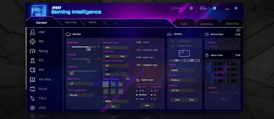 mpg 346cqrf x24 gaming intelligence app avantajlari