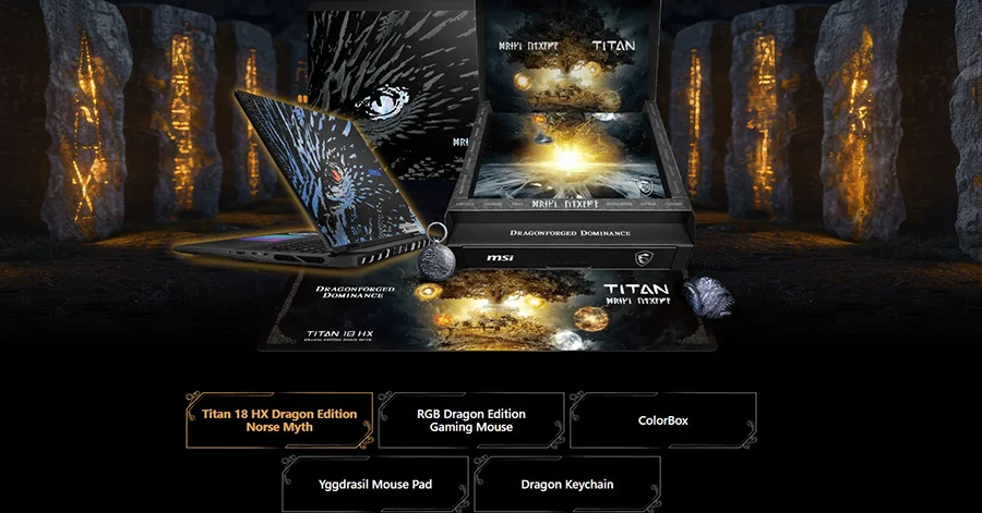 TITAN 18 HX DRAGON EDITION NORSE MYTH A2XWJG-272TR titan 18 hx dragon edition norse myth a2xwjg 272tr dragon edition aksesuar paketi