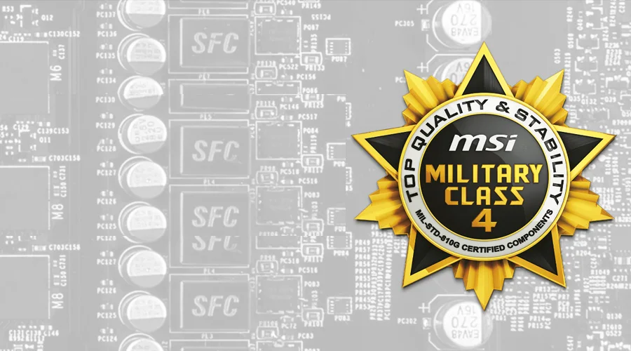 MSI MILITARY CLASS 4 B�LE�ENLER Perfomansta belirleyici unsurlardan biri de kullan�l