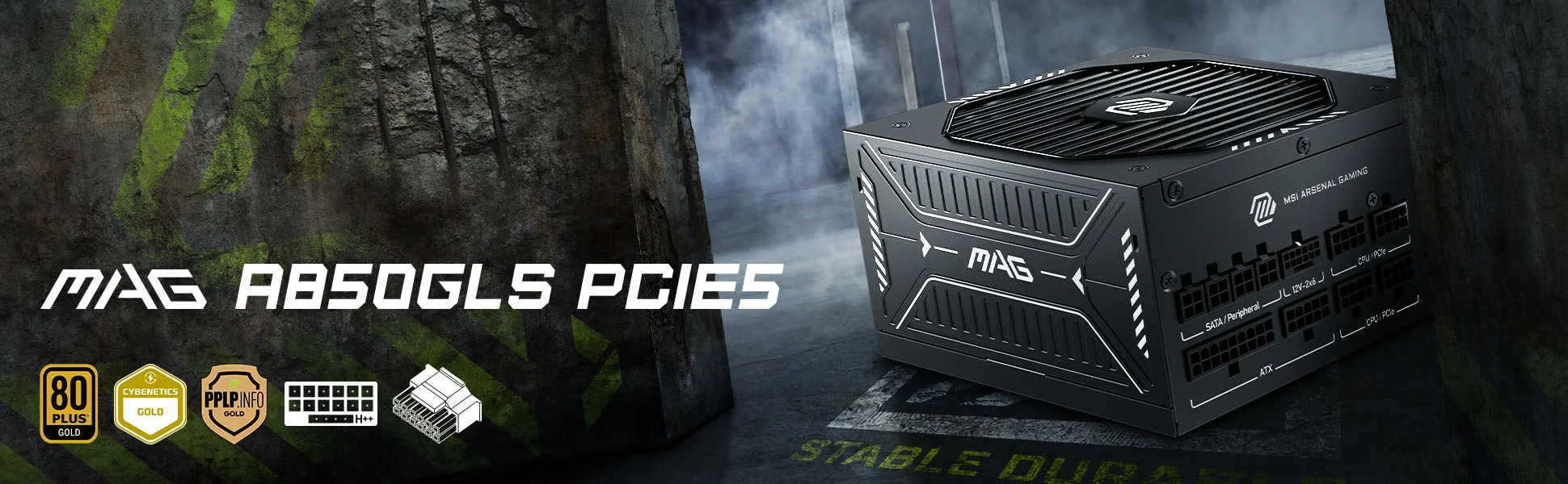 Document Dayan�kl� ve Sessiz. MAG A850GLS PCIE5 g�� kayna��, 80 PLUS Gold sertifikal� g��