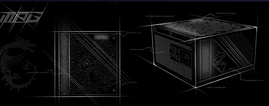 MSI MPG g�� kayna��, e�siz tarz� ve lazer ���nlar�na benzer �izgilerie sahip renkli