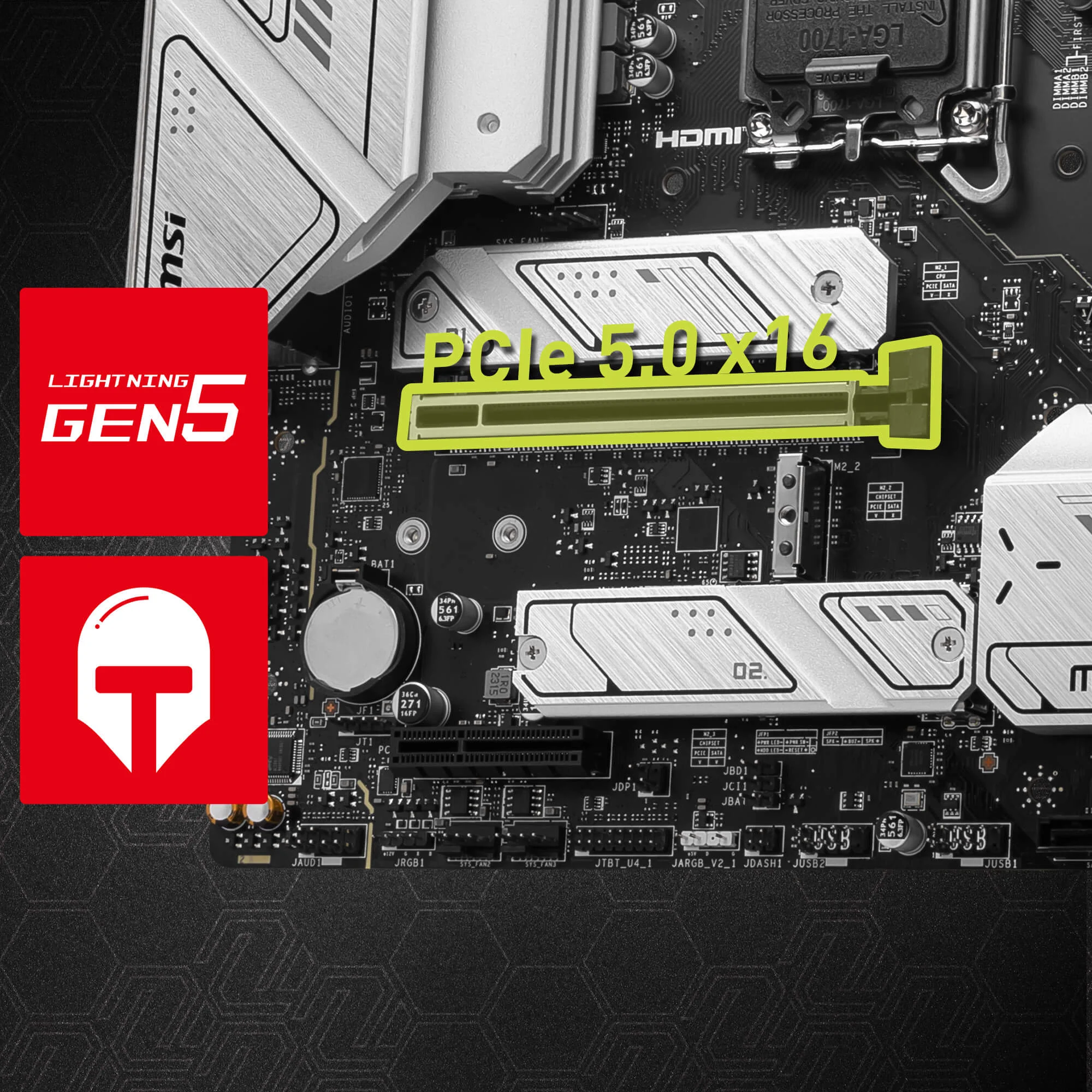 Document 1 x Fortified PCIe 5.0 x16 Slot G��LEND�R�LM�� PCI-e 5.0 x16 MSI PCI Express Ste