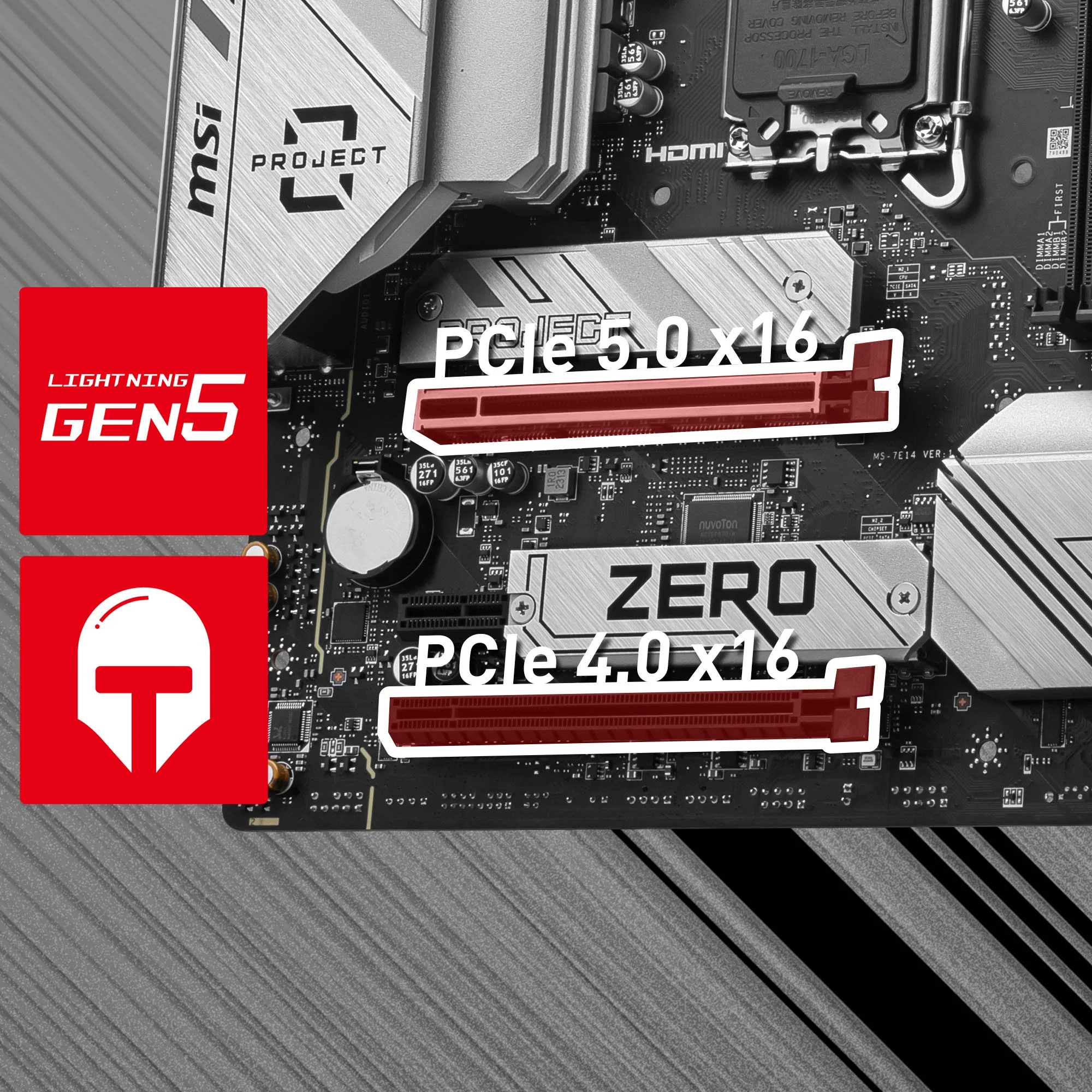 Document 1 x G��lendirilmi� PCI-e 5.0 x16 Slot MSI PCI Express Steel Armor slotlar� a��r