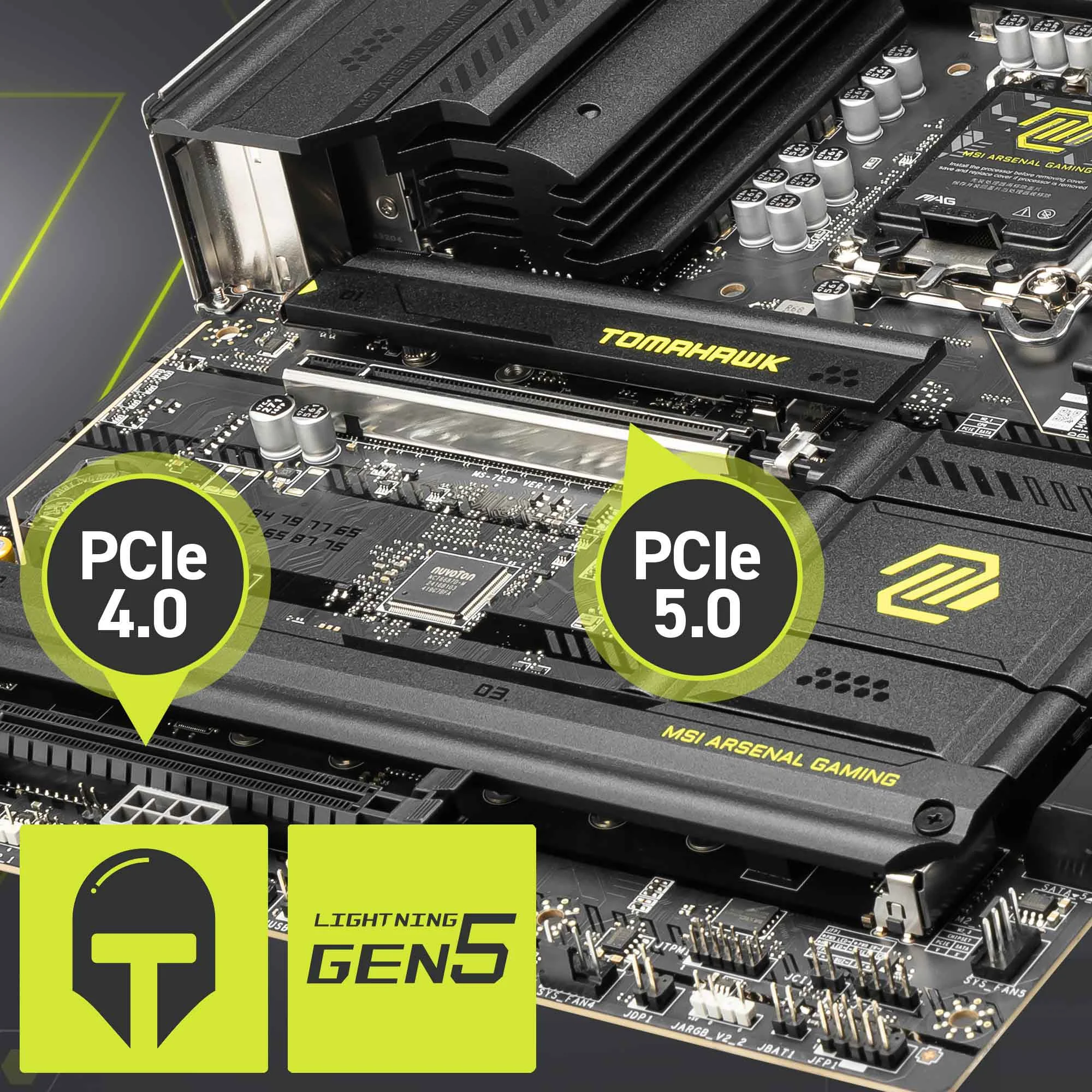 Document 1 x G��lendirilmi� PCIe 5.0 x16 Slot MSI PCI Express Steel Armor II yuvas�, anak