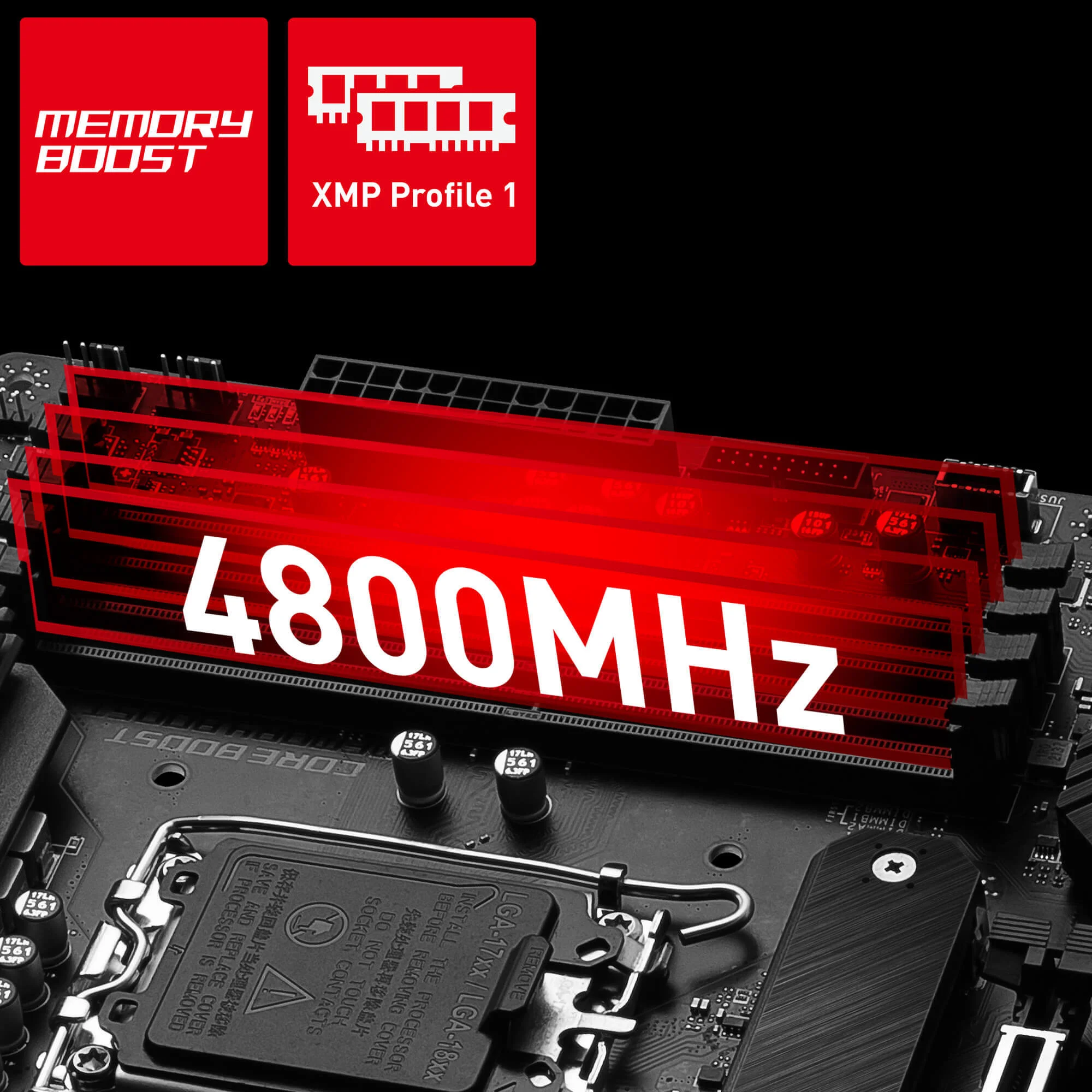 MAG B660M MORTAR WIFI DDR4 4 x DDR4 Dual Channel (4800 MHz OC) Memory Boost: Tamamen izole edilen DDR devre