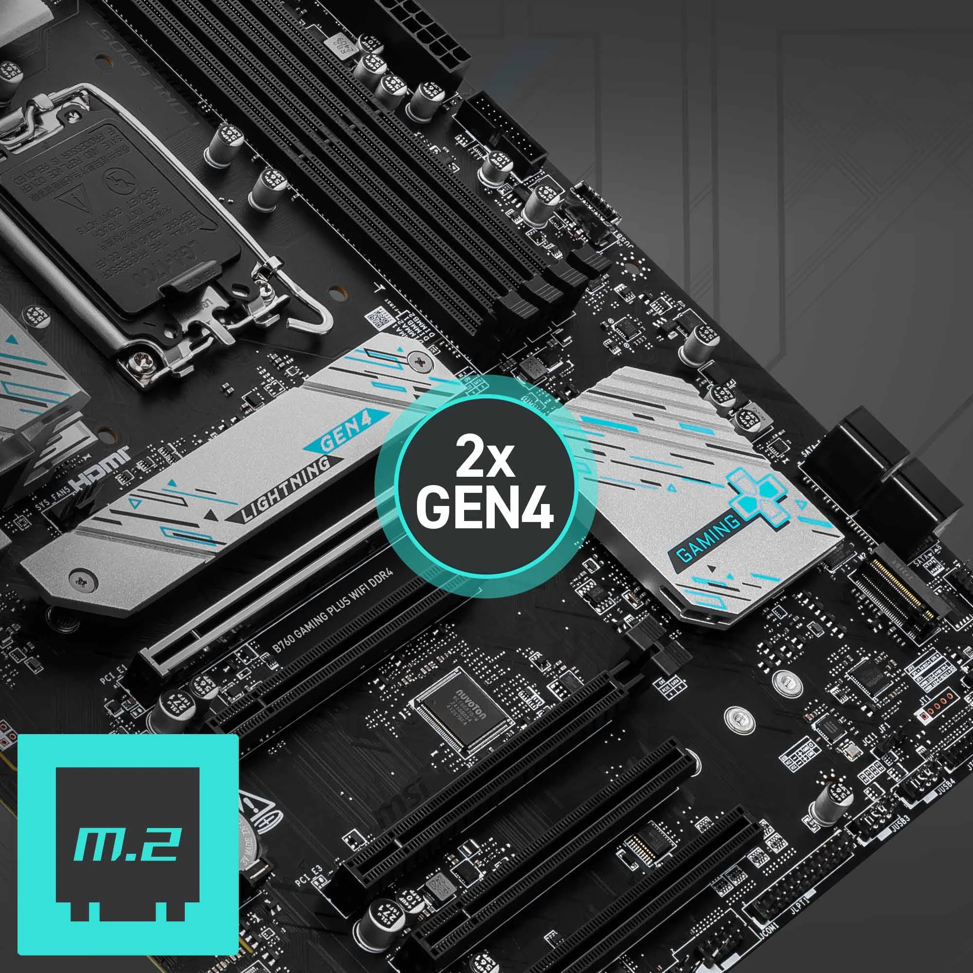 Document Gen4 M.2 Konnekt�r B760 GAMING PLUS WIFI DDR4 anakart MSI'�n Gen4 M.2 slotlar� i